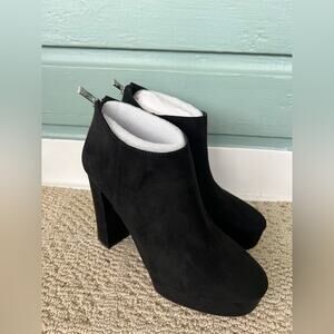 Jessica Simpson NWOB black suede platform booties 5 inch boots going out 9.5